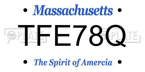 TFE78Q Massachusetts License Plate
