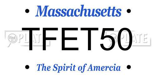 TFET50 Massachusetts License Plate