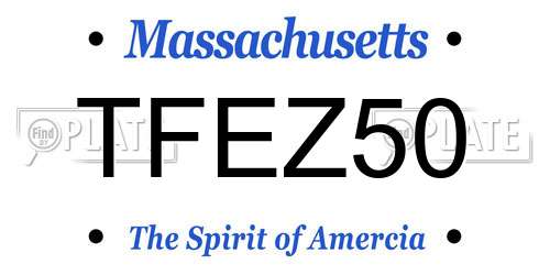 TFEZ50 Massachusetts License Plate
