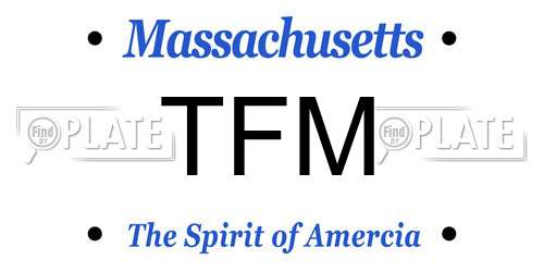 TFM Massachusetts License Plate