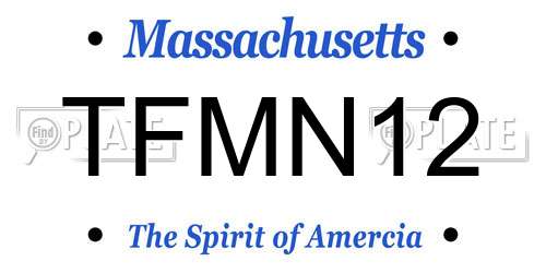 TFMN12 Massachusetts License Plate