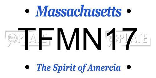 TFMN17 Massachusetts License Plate