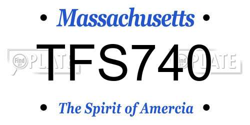 TFS740 Massachusetts License Plate