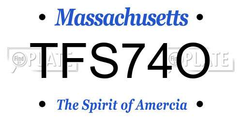 TFS74O Massachusetts License Plate