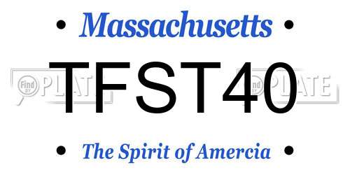 TFST40 Massachusetts License Plate