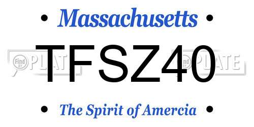 TFSZ40 Massachusetts License Plate