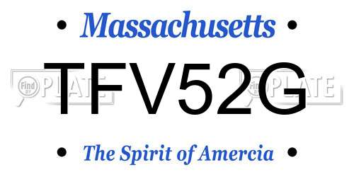 TFV52G Massachusetts License Plate