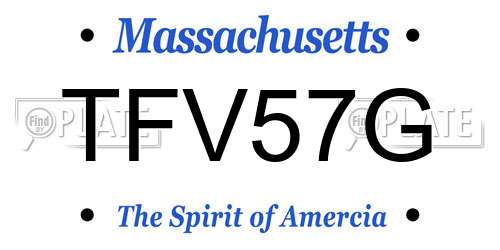 TFV57G Massachusetts License Plate