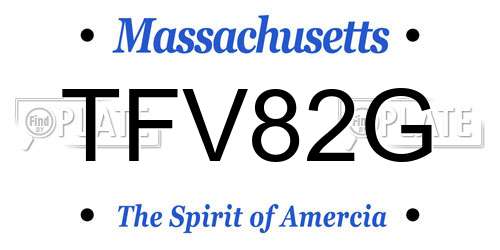 TFV82G Massachusetts License Plate