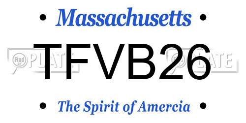 TFVB26 Massachusetts License Plate