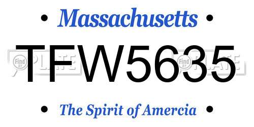 TFW5635 Massachusetts License Plate