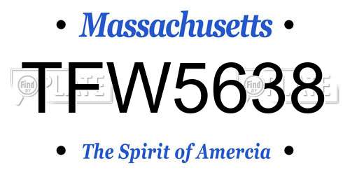 TFW5638 Massachusetts License Plate