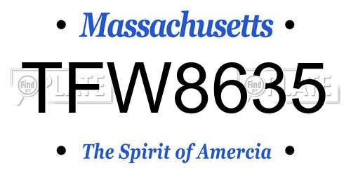 TFW8635 Massachusetts License Plate