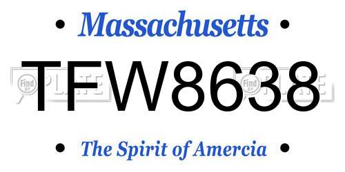 TFW8638 Massachusetts License Plate