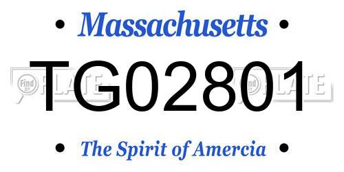 TG02801 Massachusetts License Plate