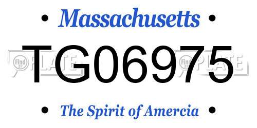 TG06975 Massachusetts License Plate
