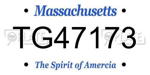 TG47173 Massachusetts License Plate