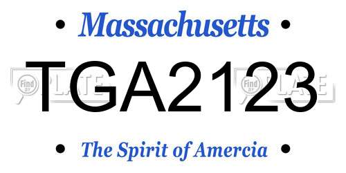 TGA2123 Massachusetts License Plate