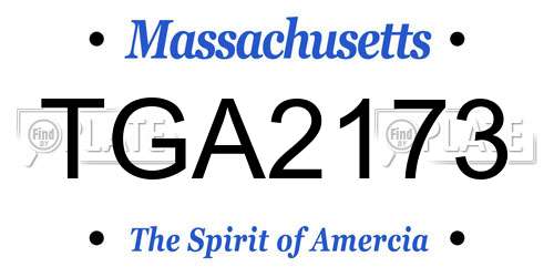 TGA2173 Massachusetts License Plate