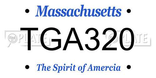 TGA320 Massachusetts License Plate