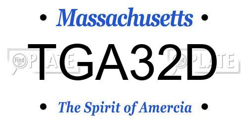TGA32D Massachusetts License Plate