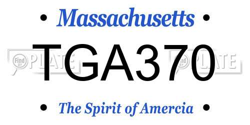 TGA370 Massachusetts License Plate