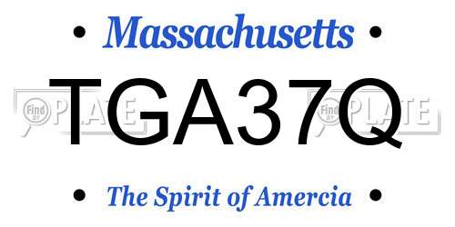 TGA37Q Massachusetts License Plate