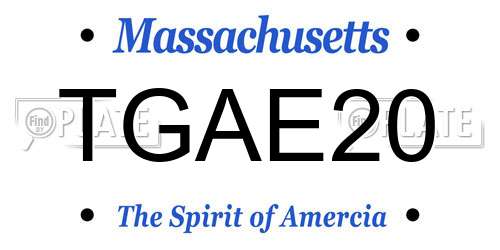 TGAE20 Massachusetts License Plate