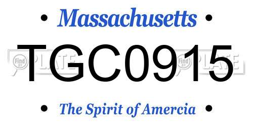 TGC0915 Massachusetts License Plate