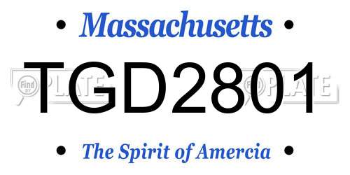 TGD2801 Massachusetts License Plate