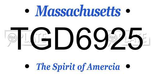 TGD6925 Massachusetts License Plate