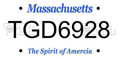 TGD6928 Massachusetts License Plate