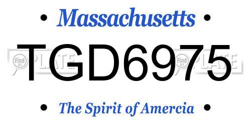 TGD6975 Massachusetts License Plate