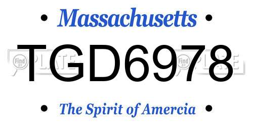 TGD6978 Massachusetts License Plate