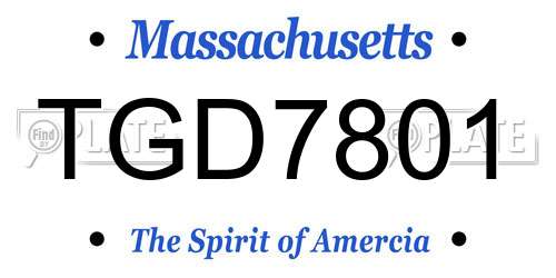 TGD7801 Massachusetts License Plate