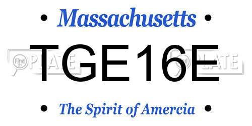 TGE16E Massachusetts License Plate