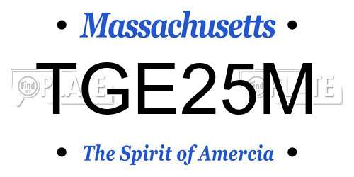 TGE25M Massachusetts License Plate