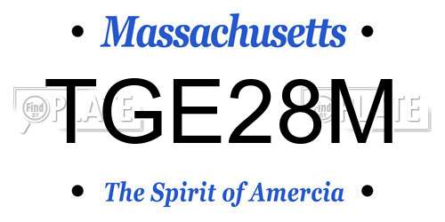 TGE28M Massachusetts License Plate