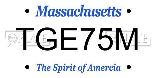 TGE75M Massachusetts License Plate