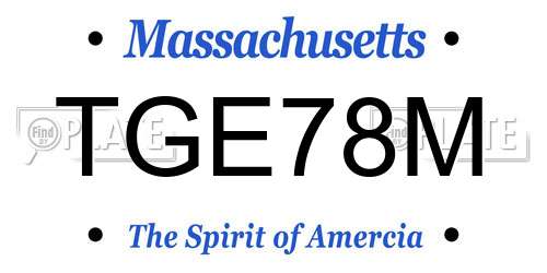 TGE78M Massachusetts License Plate