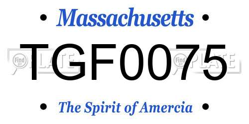 TGF0075 Massachusetts License Plate