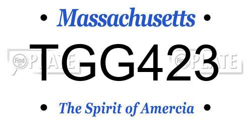 TGG423 Massachusetts License Plate