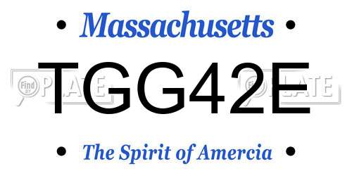 TGG42E Massachusetts License Plate