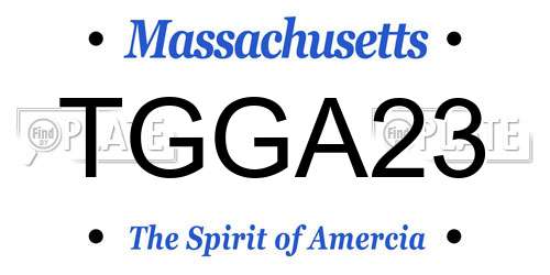 TGGA23 Massachusetts License Plate