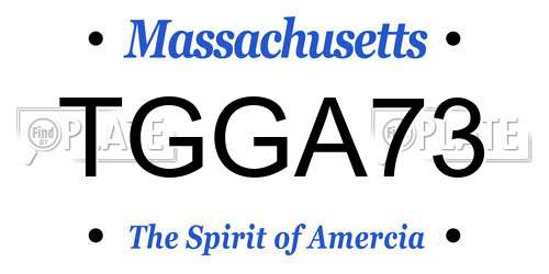 TGGA73 Massachusetts License Plate