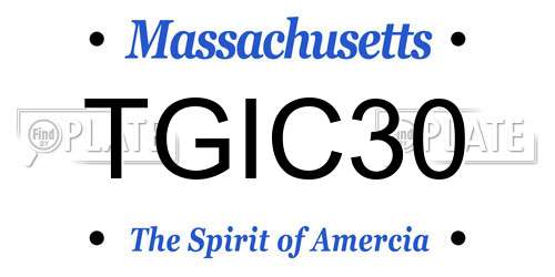 TGIC30 Massachusetts License Plate