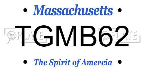 TGMB62 Massachusetts License Plate