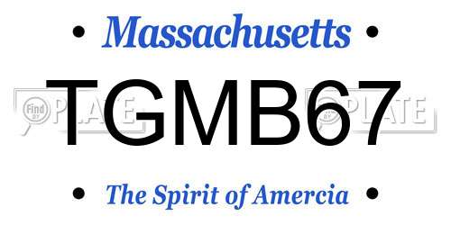 TGMB67 Massachusetts License Plate