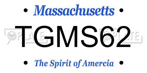 TGMS62 Massachusetts License Plate