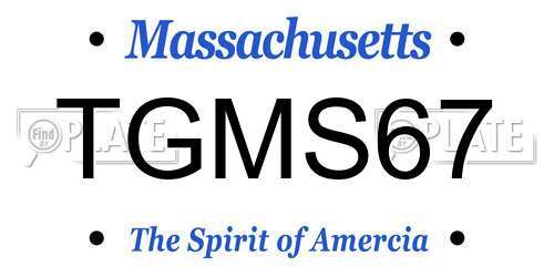 TGMS67 Massachusetts License Plate